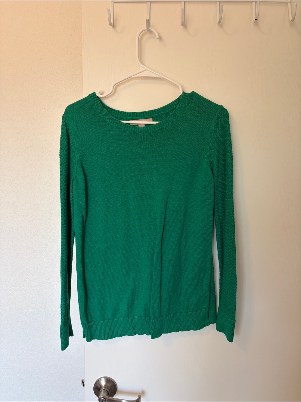 Banana Republic Emerald Green Long-Sleeve Crewneck Top
